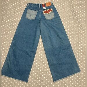 Levi's 94’ Wide Leg Jeans Junior 14 Blue Denim Cotton High Rise Skate Grunge